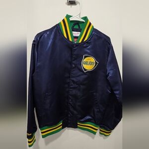Galaxy By Harvic Navy Jacket with Vibrant Yellow Emblem